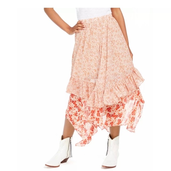 Free People Dresses & Skirts - Free People Zuma Floral Tiered Maxi Skirt